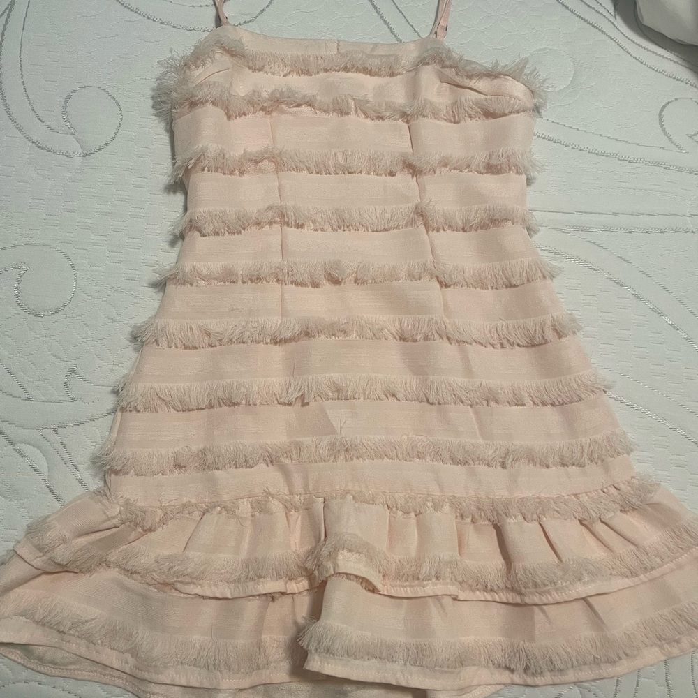 Elegant Cream Fringe Dress